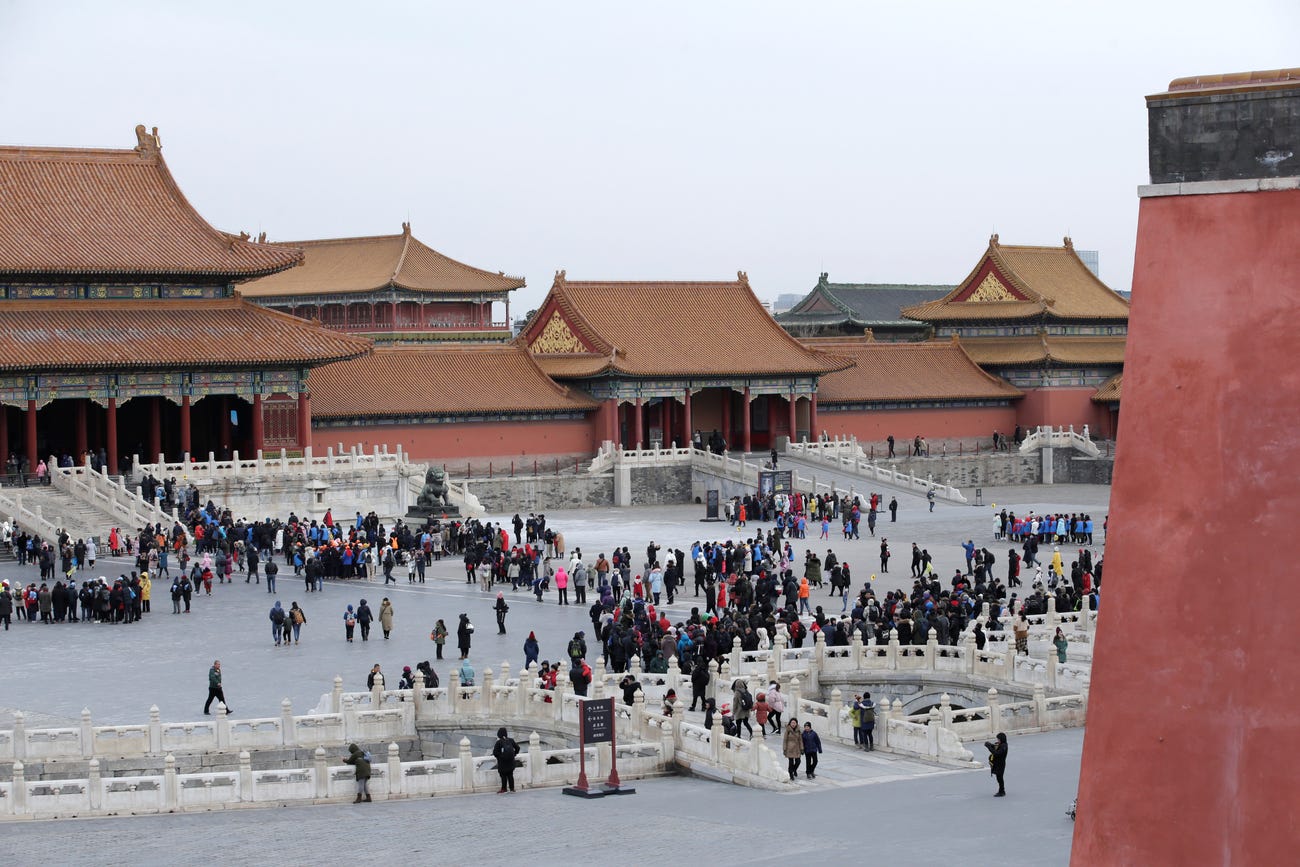 Tourists in the Forbidden City during Lunar New Year 2019